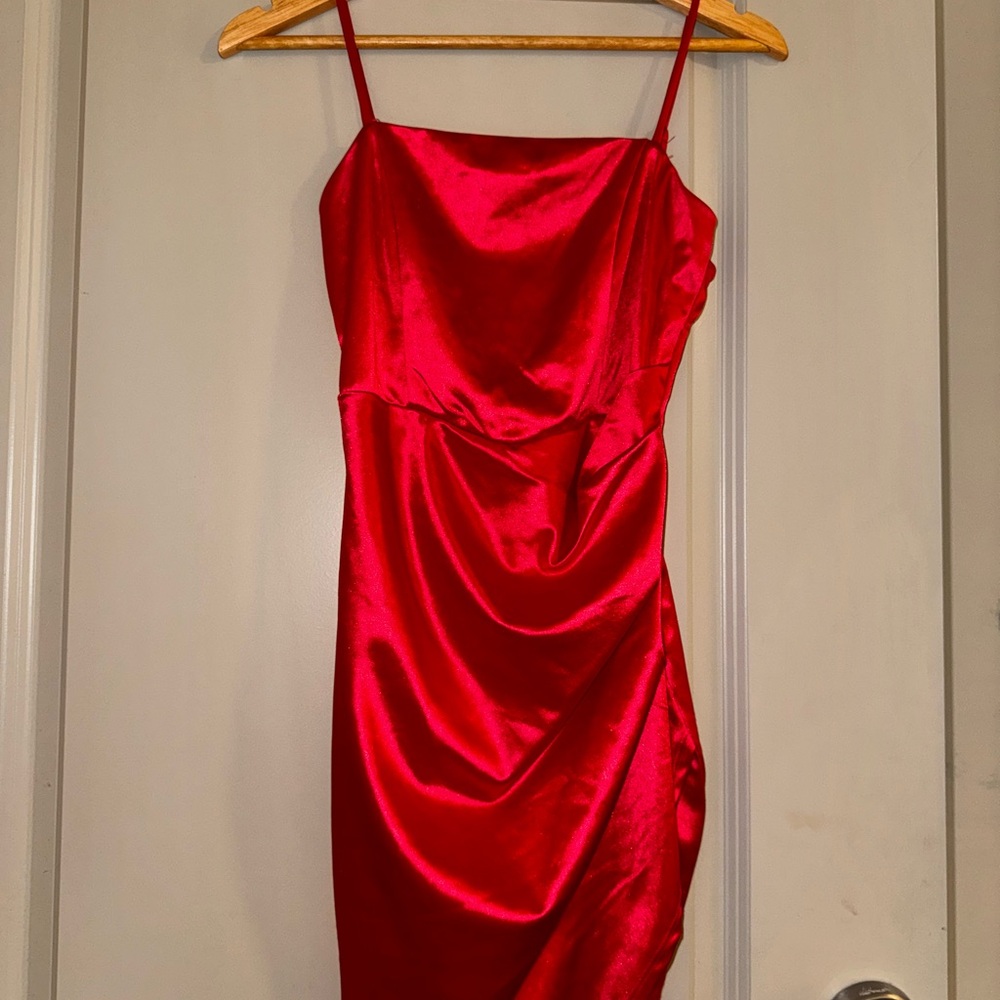 Honey and Rosie Strapless Red Dress
